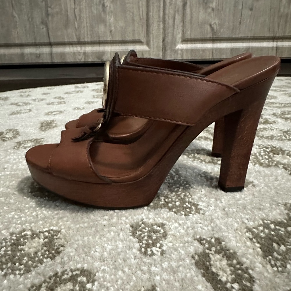 COPY - Vintage Mint Condition Gucci platform sandals in cognac brown. Size 36.5 - Picture 4 of 7